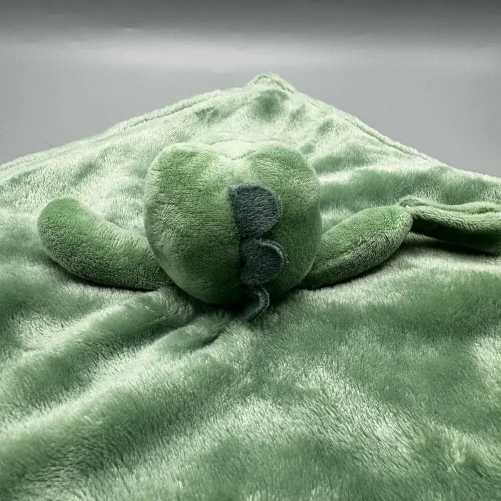 Carters Green Alligator Crocodile Lovey Security Blanket Stripes Pacifier Holder